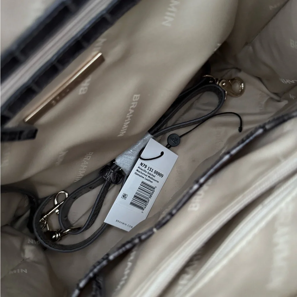 Brahmin Charcoal Priscilla satchel - Picture 4 of 7